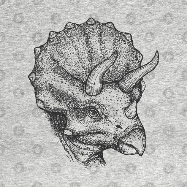 Triceratops Portrait by Dima Kruk